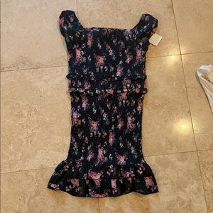 Charming Floral Kids Dress with Ruffle Accents